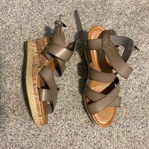 Maurice’s Beige Cork Wedges
